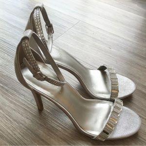 Candie’s Metallic Strappy Heel